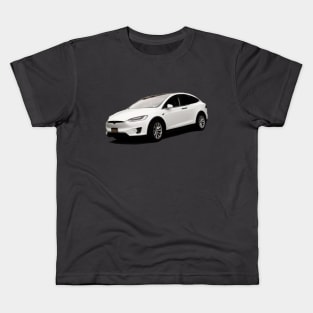 Tesla Model X Oil Painting Kids T-Shirt